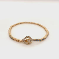 TENNIS BRACELET W. COLORED SAPPHIRES & NJORD JEWELS LOGO BRACELET