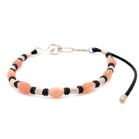 PEACH MOONSTONES & WHITE GOLD BRACELET