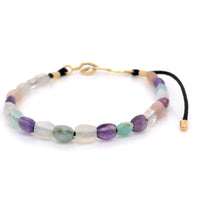 MULTICOLORED GEMSTONES & YELLOW GOLD BRACELET