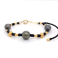 TAHITI PEARLS & YELLOW GOLD NUGGETS BRACELET