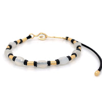 WHITE MOONSTONES & YELLOW GOLD BRACELET