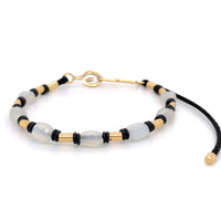 WHITE MOONSTONES & YELLOW GOLD BRACELET