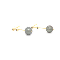 CHAMPAGNE DIAMONDS, TAHITI PEARLS & YELLOW GOLD EARRING