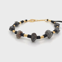 RAW, BLACK DIAMONDS & YELLOW GOLD BRACELET