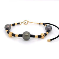 TAHITI PEARLS & YELLOW GOLD NUGGETS BRACELET