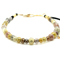 CHAMPAGNE DIAMOND BEADS & 18K YELLOW GOLD