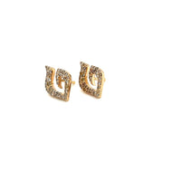 COLORED DIAMONDS & YELLOW GOLD LOGO EARSTICKERS EARRING