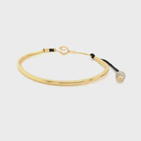 BANGLE YELLOW GOLD W. ONE DIAMOND BRACELET