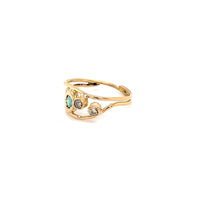 RAW INSERTET EMERALD & DIAMOND RING