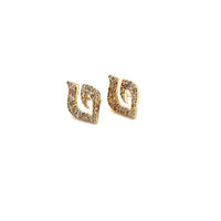 COLORED DIAMONDS & YELLOW GOLD LOGO EARSTICKERS EARRING