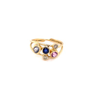 18K YELLOW GOLD, MULTI COLORED SAPPHIRES & DIAMONDS