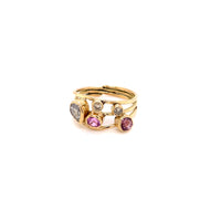 18K YELLOW GOLD, PINK SAPPHIRES & DIAMONDS