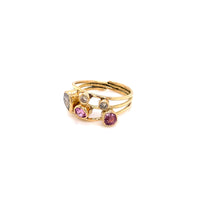 18K YELLOW GOLD, PINK SAPPHIRES & DIAMONDS