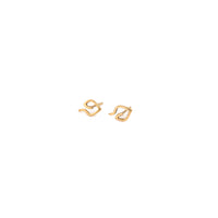 18K YELLOW GOLD LOGO EARRINGS