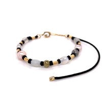 DIAMOND BEADS, MOONSTONE & PEARLS