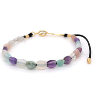 MULTICOLORED GEMSTONES & YELLOW GOLD BRACELET
