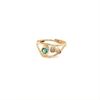 RAW INSERTET EMERALD & DIAMOND RING
