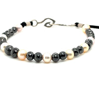 BLACK DIAMOND BEADS, WHITE GOLD & PEARLS