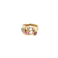 18K YELLOW GOLD, PINK SAPPHIRES & DIAMONDS