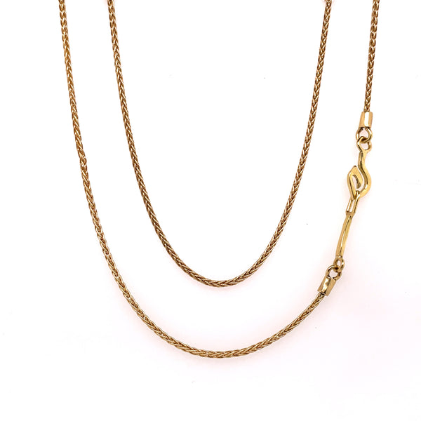 YELLOW GOLD PALM CHAIN NECKLACE
