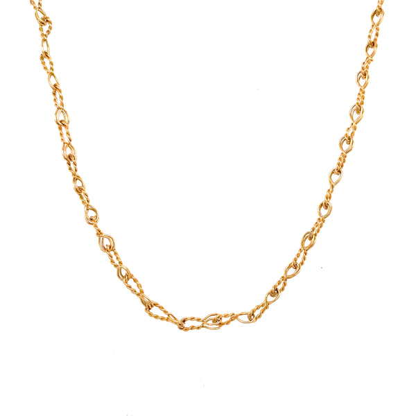 TWISTED 18K YELLOW GOLD CHAIN NECKLACE