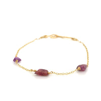 RED SAPPHIRES & YELLOW GOLD BRACELET